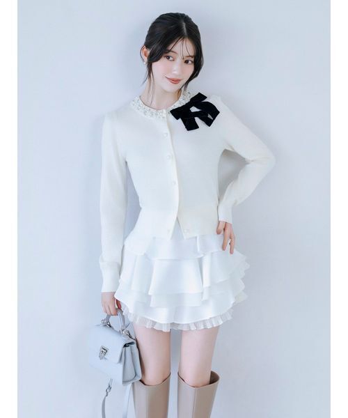 SNIDEL(スナイデル)の「【WEB限定】レイヤードフリルスカショーパン(その他パンツ・レディース・ブラック/ホワイト・0/1)」の12枚目の写真