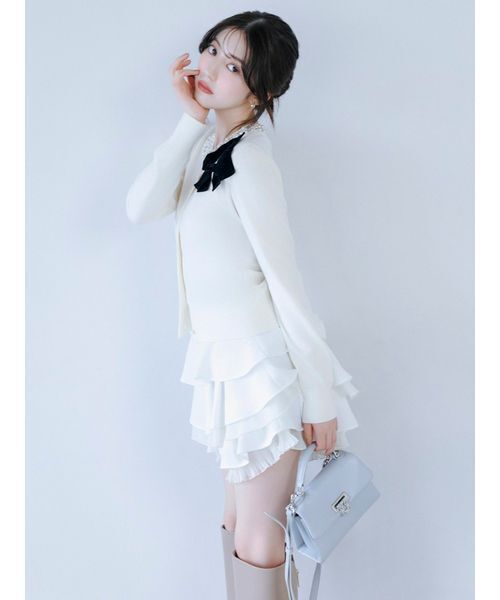 SNIDEL(スナイデル)の「【WEB限定】レイヤードフリルスカショーパン(その他パンツ・レディース・ブラック/ホワイト・0/1)」の13枚目の写真