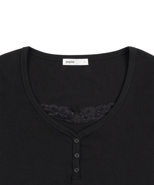 PEPLEE(ペプリー)の「Lace Layered Long Sleeve (Black)(Tシャツ/カットソー・レディース・その他・MEDIUM/SMALL)」の3枚目の写真