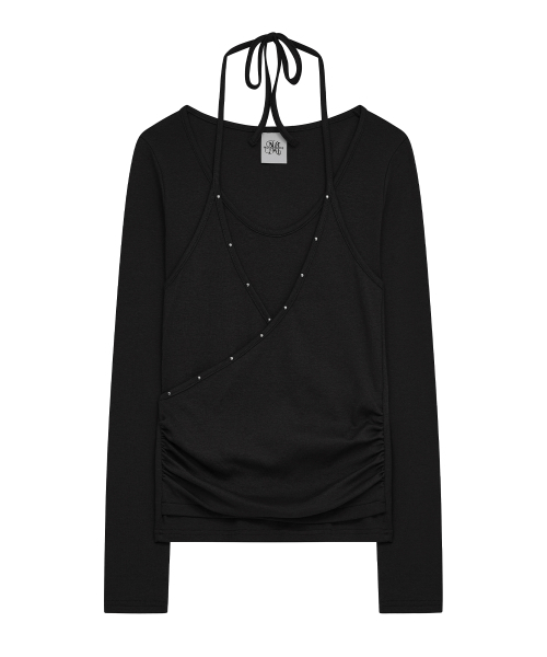 Midnight Move(ミッドナイトムーブ)の「ダブルT(ブラック)(Tシャツ/カットソー・レディース・その他・FREE)」の2枚目の写真