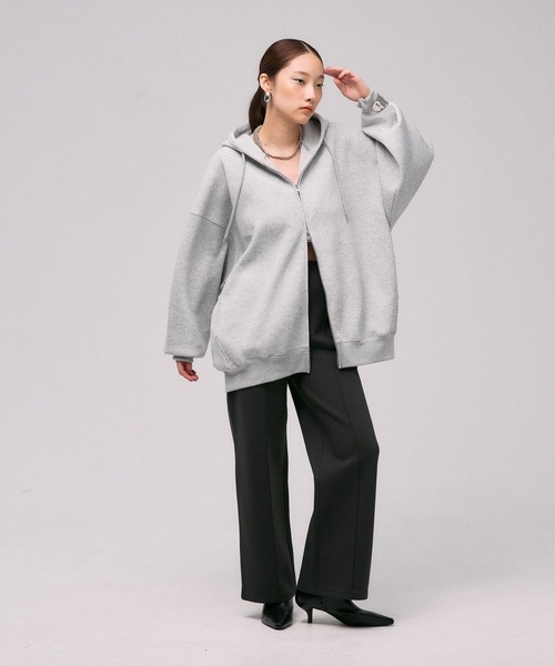 LEPSIM(レプシィム)の「《パフエアシリーズ》BIGZIPフーディー 1068672(パーカー・レディース・カーキ/チャコールグレー/ブラウン/グレー・FREE)」の10枚目の写真