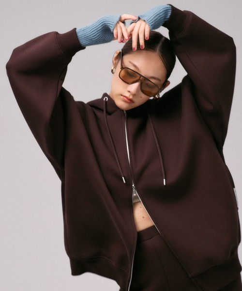 LEPSIM(レプシィム)の「《パフエアシリーズ》BIGZIPフーディー 1068672(パーカー・レディース・カーキ/チャコールグレー/ブラウン/グレー・FREE)」の20枚目の写真
