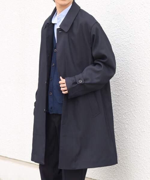 SHIPS any(シップス エニィ)の「〈撥水/手洗い可能〉CALNAVA(R) ステンカラー コート◆(ステンカラーコート・メンズ・チャコールグレー/ネイビー・SMALL/MEDIUM/LARGE/X-LARGE)」の2枚目の写真