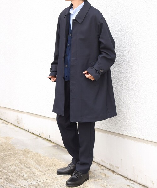 SHIPS any(シップス エニィ)の「〈撥水/手洗い可能〉CALNAVA(R) ステンカラー コート◆(ステンカラーコート・メンズ・チャコールグレー/ネイビー・SMALL/MEDIUM/LARGE/X-LARGE)」の3枚目の写真