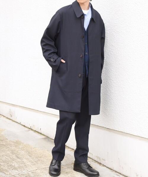 SHIPS any(シップス エニィ)の「〈撥水/手洗い可能〉CALNAVA(R) ステンカラー コート◆(ステンカラーコート・メンズ・チャコールグレー/ネイビー・SMALL/MEDIUM/LARGE/X-LARGE)」の4枚目の写真