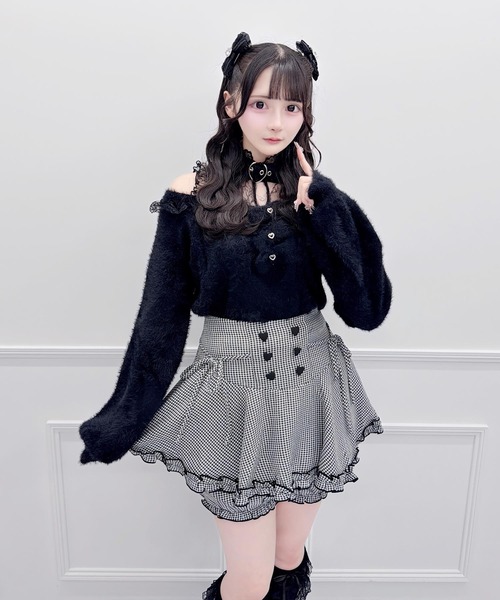 MA*RS(アメーバーマーズ)の「ハートチョーカー付き3つリボンニット(ニット/セーター・レディース・ブラック/ホワイト・FREE)」の8枚目の写真