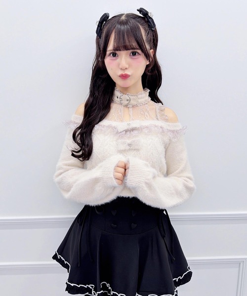 MA*RS(アメーバーマーズ)の「ハートチョーカー付き3つリボンニット(ニット/セーター・レディース・ブラック/ホワイト・FREE)」の10枚目の写真