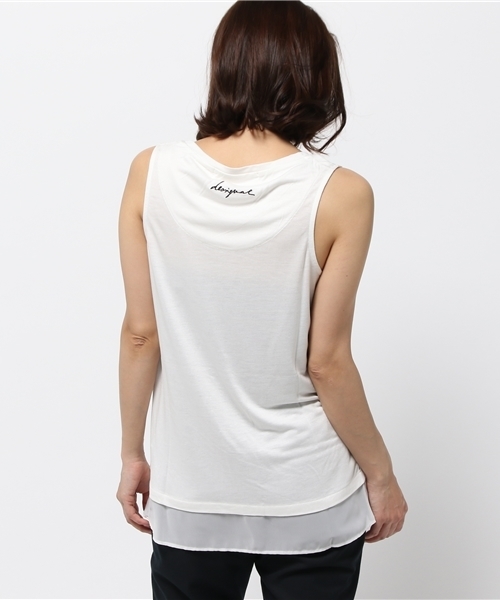 Desigual(デシグアル)の「★「Desigual/デシグアル」斜めティアードヘムタンクトップ(Tシャツ/カットソー・レディース・ホワイト系その他・LARGE/MEDIUM/X-SMALL/X-LARGE/SMALL/XX-LARGE)」の6枚目の写真