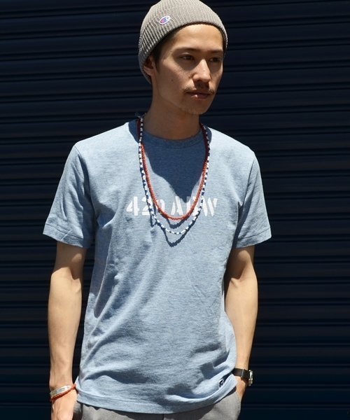 SHIPS(シップス)の「SC: RUSSEL ATHLETIC(ラッセル・アスレチック)×SHIPS 別注 プリント ショートスリーブ(半袖) Tシャツ■(Tシャツ/カットソー・メンズ・ホワイト/オリーブ/ブルー/ネイビー・SMALL/MEDIUM/X-LARGE/LARGE)」の4枚目の写真