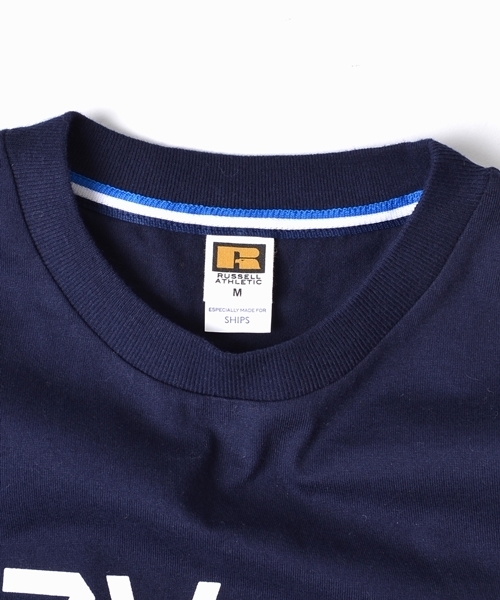 SHIPS(シップス)の「SC: RUSSEL ATHLETIC(ラッセル・アスレチック)×SHIPS 別注 プリント ショートスリーブ(半袖) Tシャツ■(Tシャツ/カットソー・メンズ・ホワイト/オリーブ/ブルー/ネイビー・SMALL/MEDIUM/X-LARGE/LARGE)」の15枚目の写真