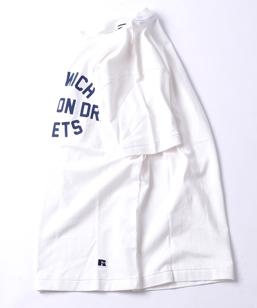 SHIPS(シップス)の「SC: RUSSEL ATHLETIC(ラッセル・アスレチック)×SHIPS 別注 プリント ショートスリーブ(半袖) Tシャツ■(Tシャツ/カットソー・メンズ・ホワイト/オリーブ/ブルー/ネイビー・SMALL/MEDIUM/X-LARGE/LARGE)」の8枚目の写真