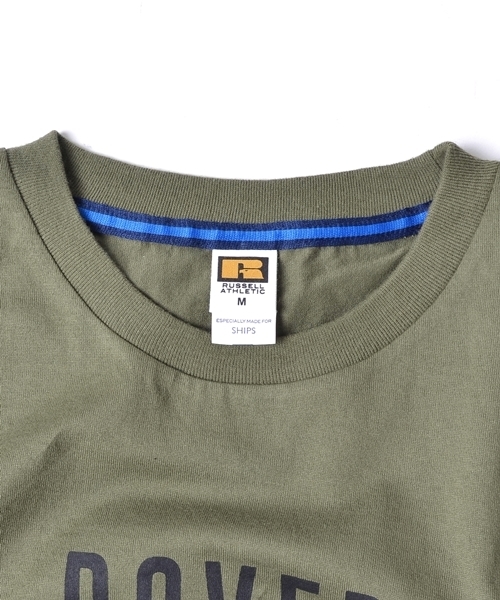 SHIPS(シップス)の「SC: RUSSEL ATHLETIC(ラッセル・アスレチック)×SHIPS 別注 プリント ショートスリーブ(半袖) Tシャツ■(Tシャツ/カットソー・メンズ・ホワイト/オリーブ/ブルー/ネイビー・SMALL/MEDIUM/X-LARGE/LARGE)」の10枚目の写真