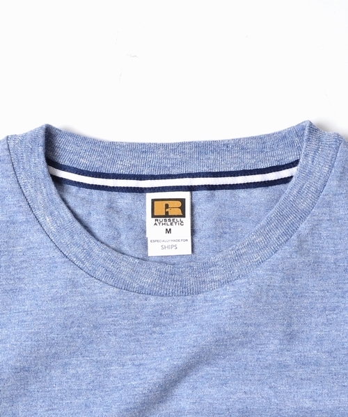 SHIPS(シップス)の「SC: RUSSEL ATHLETIC(ラッセル・アスレチック)×SHIPS 別注 プリント ショートスリーブ(半袖) Tシャツ■(Tシャツ/カットソー・メンズ・ホワイト/オリーブ/ブルー/ネイビー・SMALL/MEDIUM/X-LARGE/LARGE)」の6枚目の写真