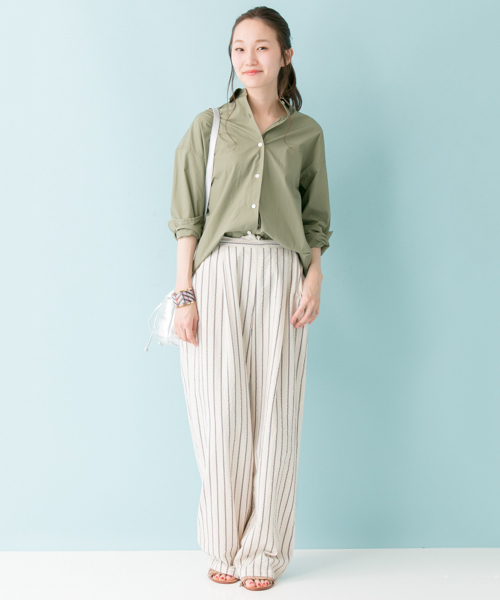 URBAN RESEARCH(アーバンリサーチ)の「UR ストライプイージーワイドパンツ(その他パンツ・レディース・サックスブルー/オフホワイト・FREE)」の13枚目の写真