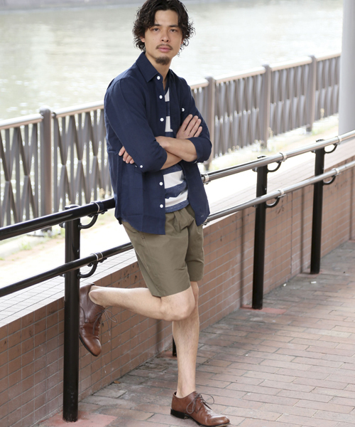 Denime（ドゥニーム）の「メンアサ七分シャツ（シャツ/ブラウス・メンズ・ブルー系その他/ホワイト/ネイビー/サックスブルー・X-LARGE/SMALL/MEDIUM/LARGE）」の14枚目の写真