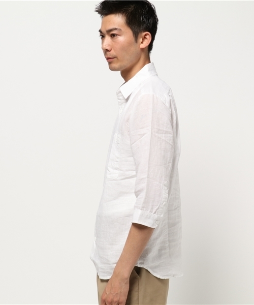 Denime（ドゥニーム）の「メンアサ七分シャツ（シャツ/ブラウス・メンズ・ブルー系その他/ホワイト/ネイビー/サックスブルー・X-LARGE/SMALL/MEDIUM/LARGE）」の5枚目の写真