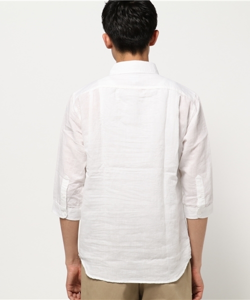 Denime（ドゥニーム）の「メンアサ七分シャツ（シャツ/ブラウス・メンズ・ブルー系その他/ホワイト/ネイビー/サックスブルー・X-LARGE/SMALL/MEDIUM/LARGE）」の6枚目の写真