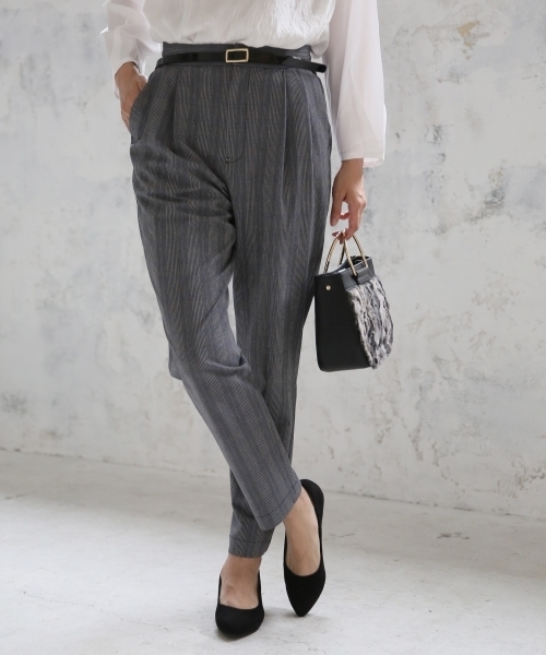 LEPSIM（レプシィム）の「ポリエステルレーヨンタックガラパンツ　725792（その他パンツ・レディース・オフホワイト/グレー/チャコールグレー・SMALL/LARGE/MEDIUM）」の3枚目の写真