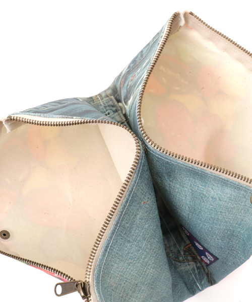 OLD BETTY'S（オールドベティーズ）の「W Face Canvas Clutch Pouch/ダブルフェイスキャンバスクラッチポーチ（クラッチバッグ・レディース・ウッド/マルチ・FREE）」の3枚目の写真