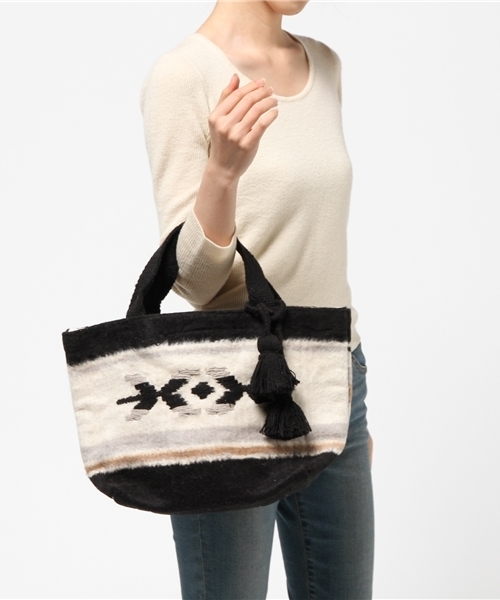 Lilas Campbell（リラキャンベル）の「【Lilas Campbell/リラキャンベル】LP RaisingTOTO Ethni/トートバッグ（トートバッグ・レディース・ワイン/ブラック・FREE）」の5枚目の写真