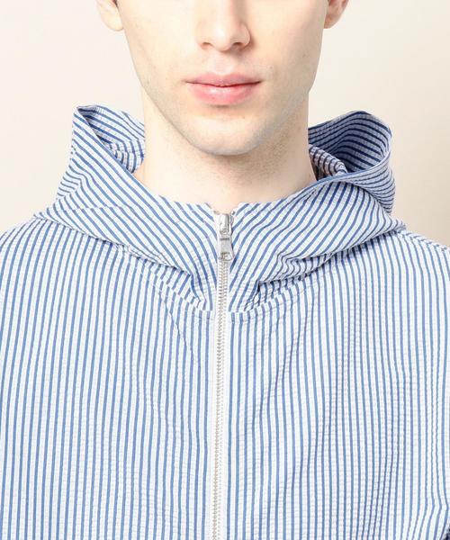 BEAUTY&YOUTH UNITED ARROWS（ビューティーアンドユースユナイテッドアローズ）の「BY シアサッカー フード パーカー ◆（パーカー・メンズ・コバルトブルー/ネイビー/ホワイト・X-LARGE/MEDIUM/LARGE/SMALL）」の19枚目の写真