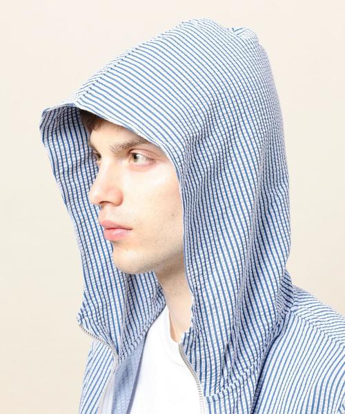 BEAUTY&YOUTH UNITED ARROWS（ビューティーアンドユースユナイテッドアローズ）の「BY シアサッカー フード パーカー ◆（パーカー・メンズ・コバルトブルー/ネイビー/ホワイト・X-LARGE/MEDIUM/LARGE/SMALL）」の14枚目の写真