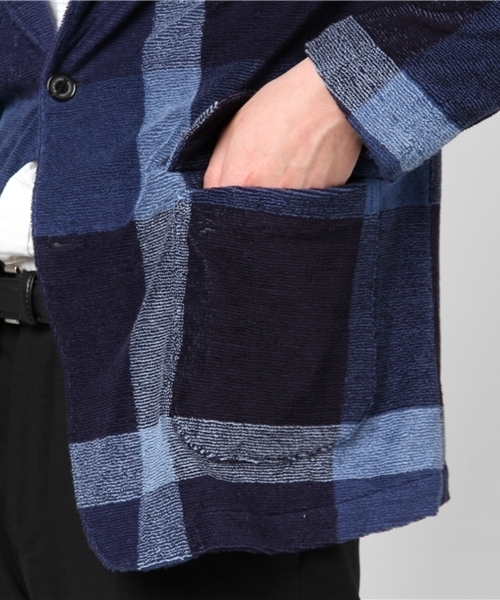 BLACK LABEL CRESTBRIDGE(ブラックレーベル・クレストブリッジ)の「ビックスケールクレストブリッジチェックパイルジャケット【COLLECTION LINE】(テーラードジャケット・メンズ・ブルー・M/L)」の7枚目の写真