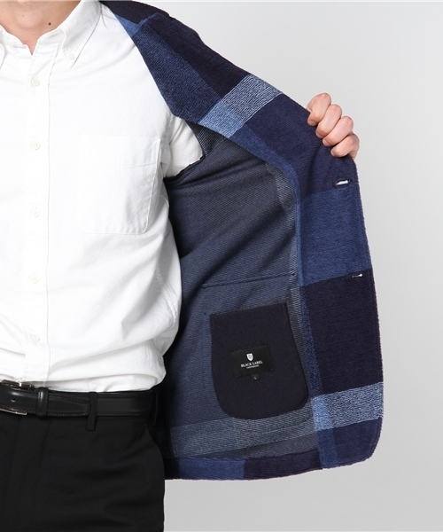 BLACK LABEL CRESTBRIDGE(ブラックレーベル・クレストブリッジ)の「ビックスケールクレストブリッジチェックパイルジャケット【COLLECTION LINE】(テーラードジャケット・メンズ・ブルー・M/L)」の9枚目の写真