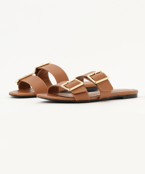 CHARLES & KEITH(チャールズ & キース)の「ダブルストラップフラット / DOUBLE-STRAP FLATS(サンダル・レディース・ゴールド/ブラック/ライトブラウン・24cm/23.5cm/22cm/24.5cm/23cm/22.5cm)」の3枚目の写真