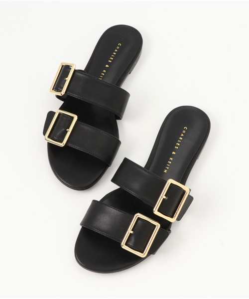 CHARLES & KEITH(チャールズ & キース)の「ダブルストラップフラット / DOUBLE-STRAP FLATS(サンダル・レディース・ゴールド/ブラック/ライトブラウン・24cm/23.5cm/22cm/24.5cm/23cm/22.5cm)」の9枚目の写真