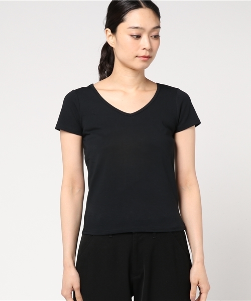 EGOIST(エゴイスト)の「両Vデザインsweat stainトップ (Tシャツ/カットソー・レディース・グレー/ブラック/ホワイト/ネイビー/オレンジ・FREE)」の9枚目の写真