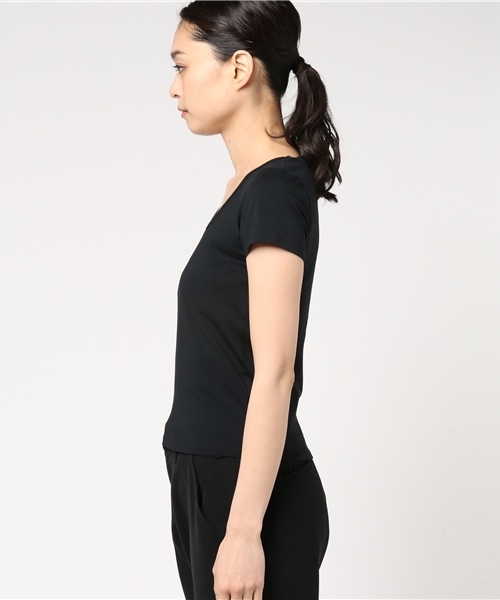 EGOIST(エゴイスト)の「両Vデザインsweat stainトップ (Tシャツ/カットソー・レディース・グレー/ブラック/ホワイト/ネイビー/オレンジ・FREE)」の10枚目の写真