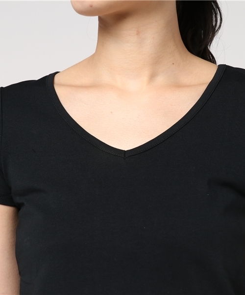 EGOIST(エゴイスト)の「両Vデザインsweat stainトップ (Tシャツ/カットソー・レディース・グレー/ブラック/ホワイト/ネイビー/オレンジ・FREE)」の12枚目の写真