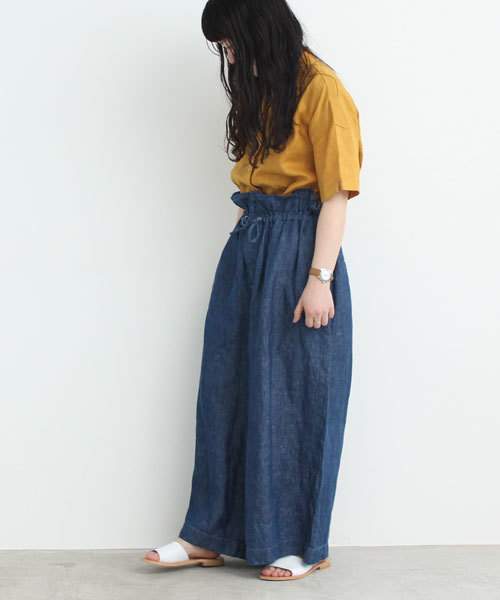 bulle de savon（ビュルデサボン）の「42Sフレンチリネン　開襟SH（シャツ/ブラウス・レディース・マスタード/ブラウン/ピンク/ホワイト/ネイビー/ブラック・FREE）」の9枚目の写真