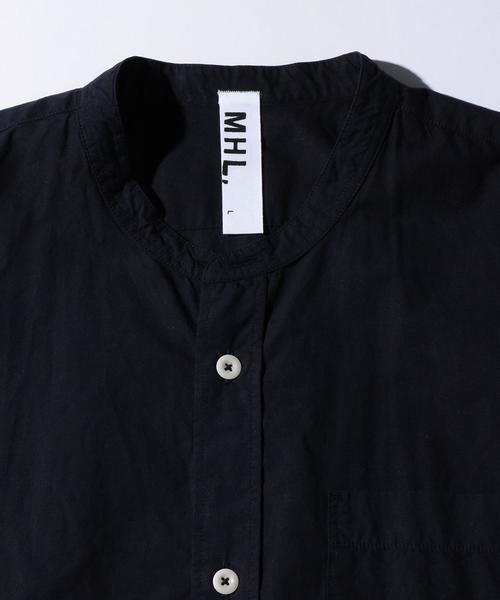 MHL.（エムエイチエル）の「＜MHL.＞ 16 POP N/C SSL/シャツ ◆（シャツ/ブラウス・メンズ・ホワイト/ネイビー・LARGE/MEDIUM）」の9枚目の写真