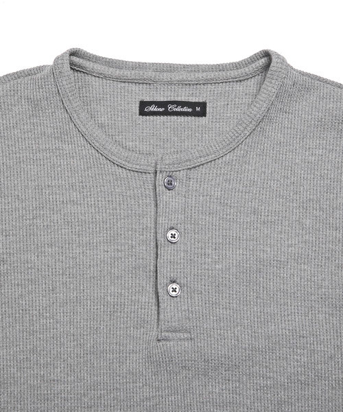 セール】サーマル無地ヘンリーネックロンT（Tシャツ/カットソー