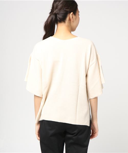 earth music&ecology（アースミュージックアンドエコロジー）の「ハーフミラノフレアースリーブニットプルオーバー（ニット/セーター・レディース・ブラック/ダークグリーン/ネイビー/グレー/アイボリー/キャメル・FREE）」の8枚目の写真