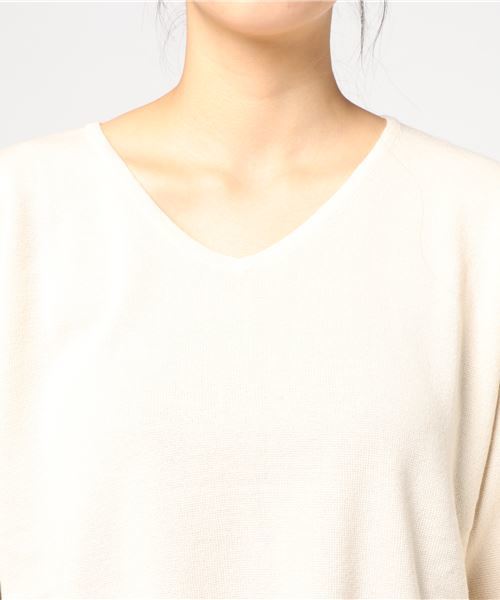 earth music&ecology（アースミュージックアンドエコロジー）の「ハーフミラノフレアースリーブニットプルオーバー（ニット/セーター・レディース・ブラック/ダークグリーン/ネイビー/グレー/アイボリー/キャメル・FREE）」の10枚目の写真