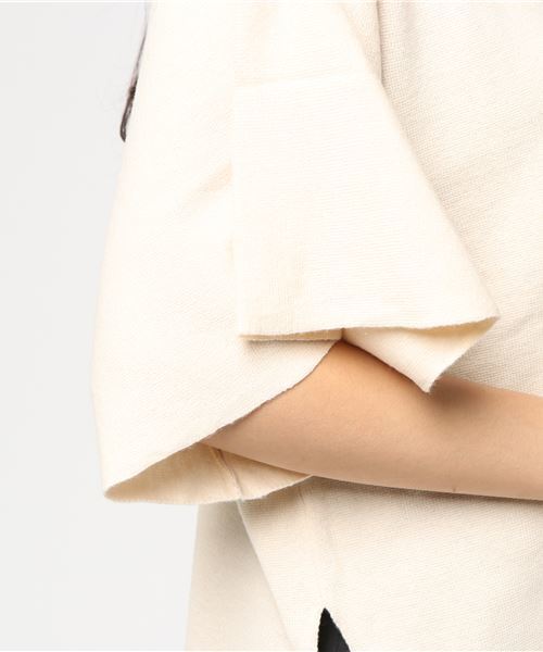 earth music&ecology（アースミュージックアンドエコロジー）の「ハーフミラノフレアースリーブニットプルオーバー（ニット/セーター・レディース・ブラック/ダークグリーン/ネイビー/グレー/アイボリー/キャメル・FREE）」の9枚目の写真