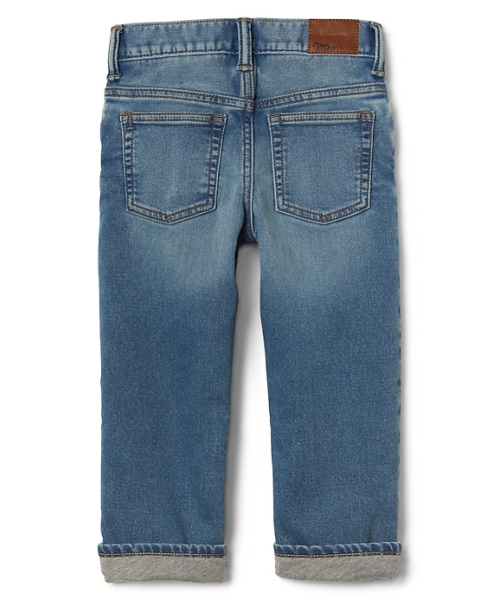 GAP（ギャップ）の「Gap ライニング付きストレッチソフト ストレートジーンズ（デニムパンツ・キッズ・インディゴブルー・90cm/110cm/95cm/105cm/100cm/80ｃｍ）」の2枚目の写真