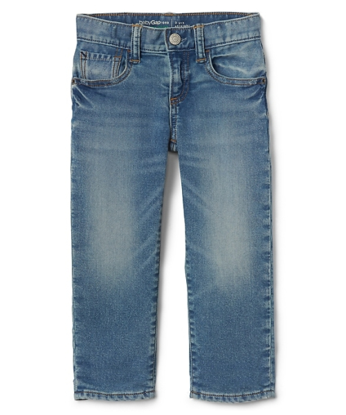 GAP（ギャップ）の「Gap ライニング付きストレッチソフト ストレートジーンズ（デニムパンツ・キッズ・インディゴブルー・90cm/110cm/95cm/105cm/100cm/80ｃｍ）」の4枚目の写真