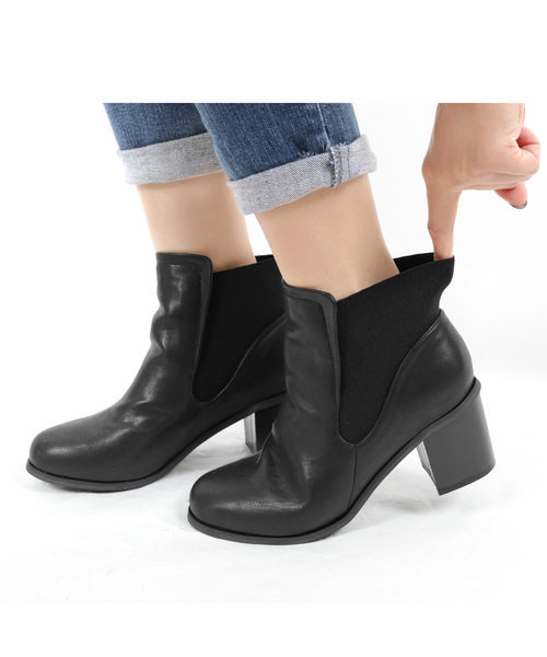 KOBE LETTUCE(コウベレタス)の「バックゴアデザインショートブーツ(ブーツ・レディース・ブラック/ベージュ/ブラウン/ブラック系その他/キャメル・LL/S/M/L)」の9枚目の写真