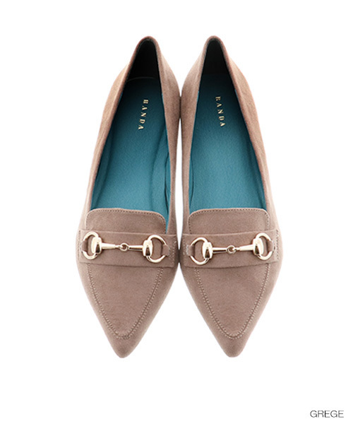 RANDA（ランダ）の「ポインテッドトゥビットローファー（ローファー・レディース・ブラック/ベージュ/グレー/グレー系その他/ワイン/ブルー/シルバー・LL/SS/S/M/L）」の4枚目の写真