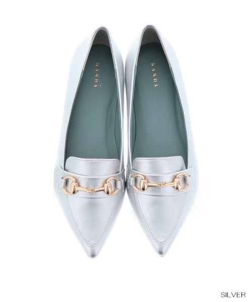 RANDA（ランダ）の「ポインテッドトゥビットローファー（ローファー・レディース・ブラック/ベージュ/グレー/グレー系その他/ワイン/ブルー/シルバー・LL/SS/S/M/L）」の7枚目の写真