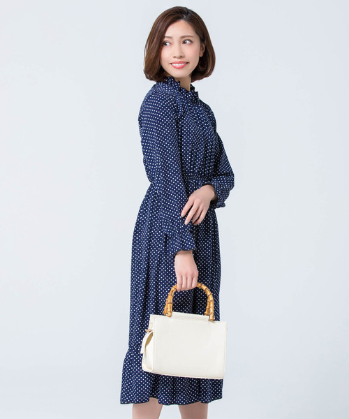 Edit Sheen（エディットシーン）の「バンブーハンドルスクエアバッグ（ハンドバッグ・レディース・ブラック/オフホワイト・FREE）」の10枚目の写真