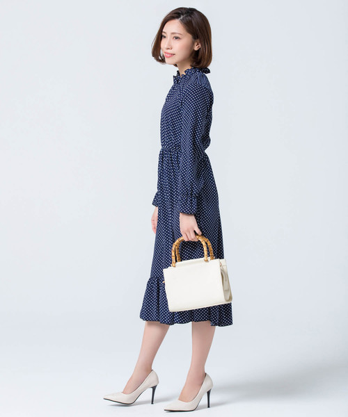 Edit Sheen（エディットシーン）の「バンブーハンドルスクエアバッグ（ハンドバッグ・レディース・ブラック/オフホワイト・FREE）」の8枚目の写真