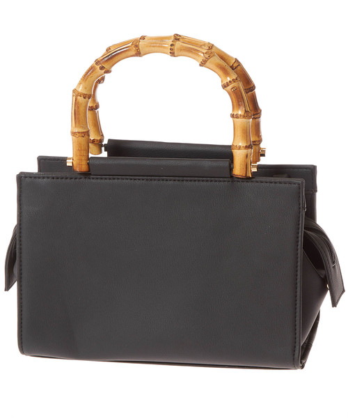 Edit Sheen（エディットシーン）の「バンブーハンドルスクエアバッグ（ハンドバッグ・レディース・ブラック/オフホワイト・FREE）」の3枚目の写真