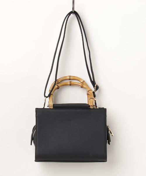 Edit Sheen（エディットシーン）の「バンブーハンドルスクエアバッグ（ハンドバッグ・レディース・ブラック/オフホワイト・FREE）」の7枚目の写真