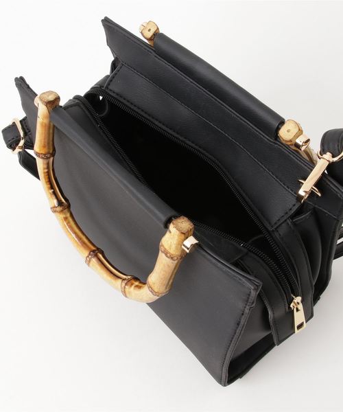 Edit Sheen（エディットシーン）の「バンブーハンドルスクエアバッグ（ハンドバッグ・レディース・ブラック/オフホワイト・FREE）」の9枚目の写真