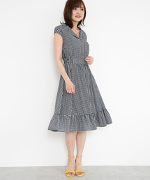 PROPORTION BODY DRESSING | ミニドット＆ギンガム衿付ワンピース(ワンピース)